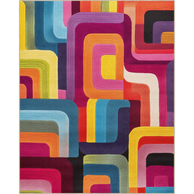 Well Woven Apollo Whispers Modern Abstract Multicolor Low Pile Rug