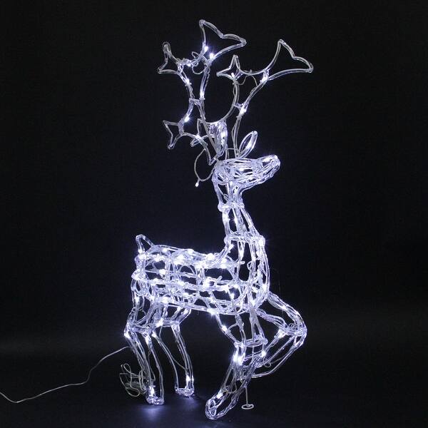 Shop 34 Led Lighted Standing Buck Deer Spun Glass Christmas