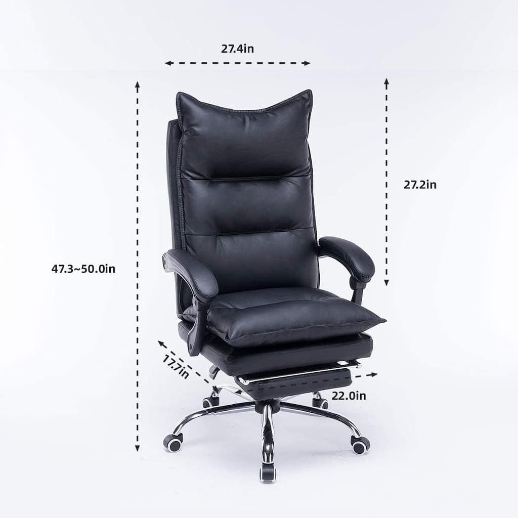 4/6-Point Massage Office Chair, Ergonomic Reclining Desk Chair, Retractable Footrest & Adjustable Armrests, Multiple options
