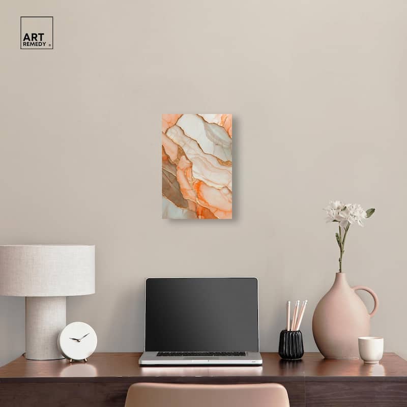 Peach Agate Flow Canvas by Art Remedy, Gallery Wrapped