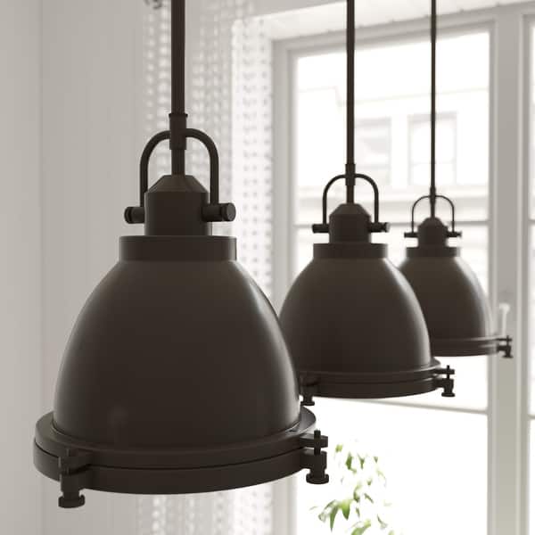 slide 2 of 10, Hunter Bridgemoor 12" 1 Light Pendant - Kitchen Island, Dining room - Industrial, Farmhouse Noble Bronze
