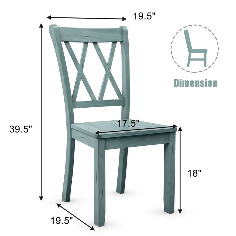 Gymax Set of 4 Wooden Dining Side Chair Armless Chair Home Kitchen - See Details