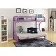 preview thumbnail 5 of 18, Lunar Twin/Full Bunk Bed with 2 Side Ladders Purple