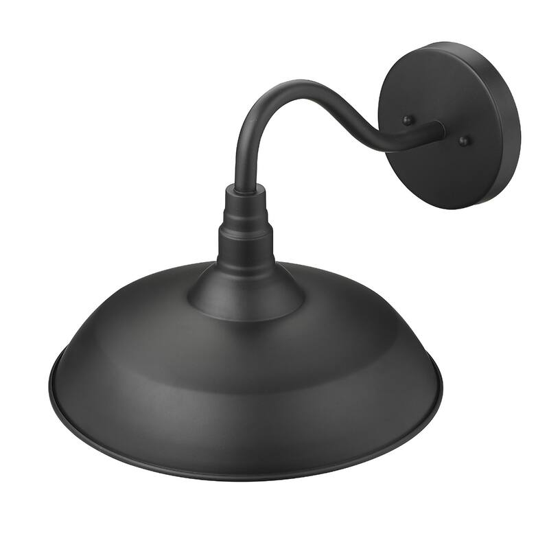 1-Light Outdoor Flush Mount Wall Light with Clear Seedy Glass Shade and Steel Fixture Garden Lighting