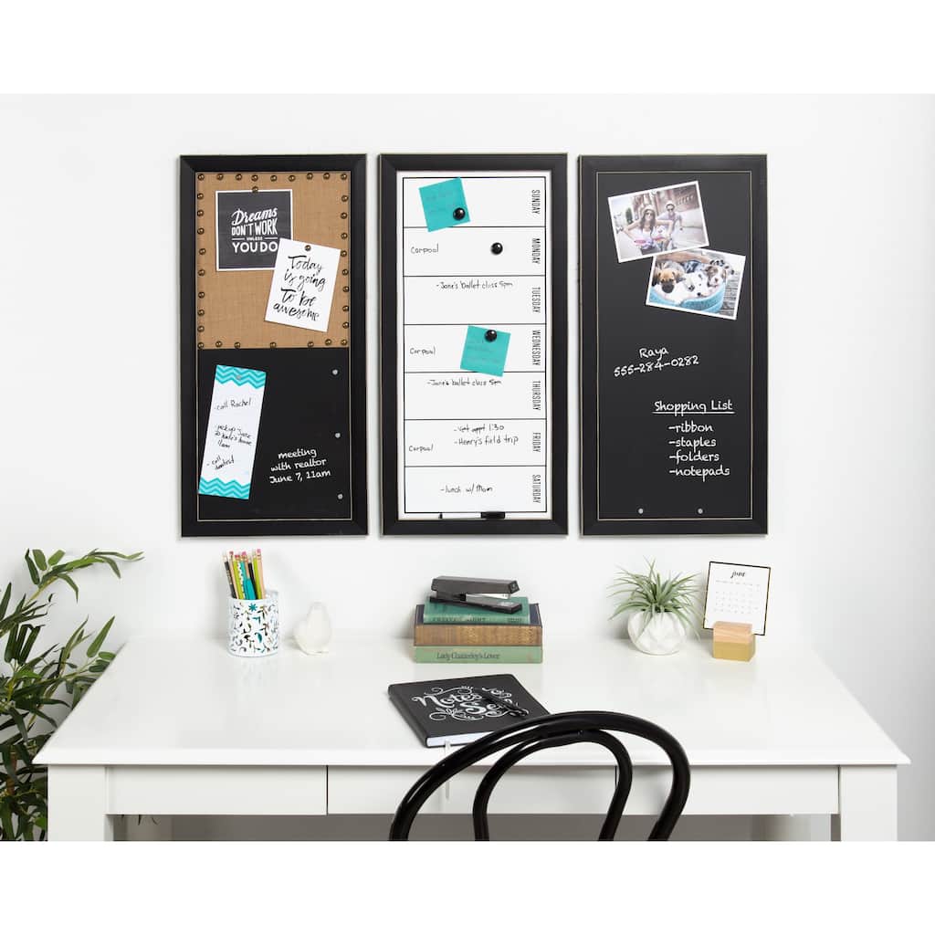 Black-framed Magnetic Weekly Calendar Dry Erase Board