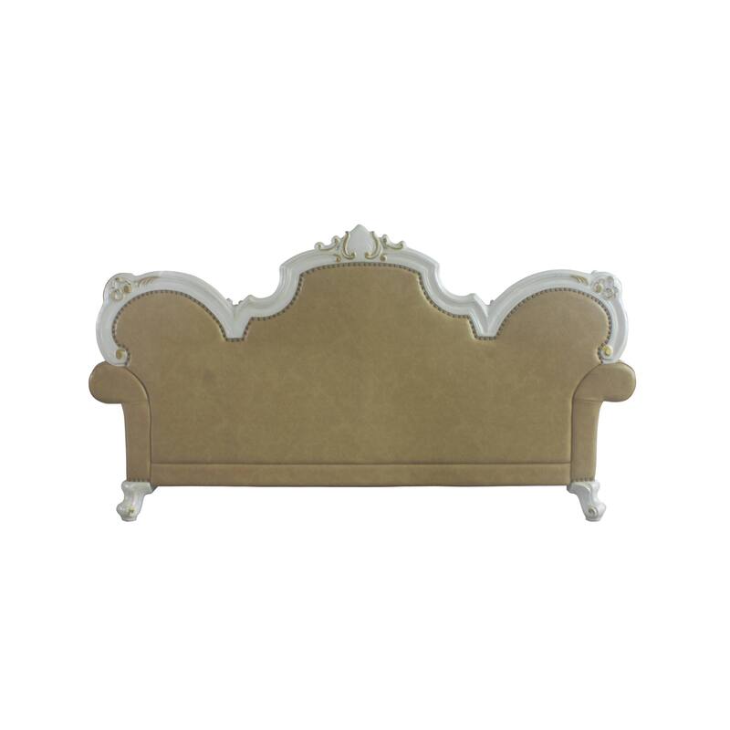 Deveraux Butterscotch and Antique Pearl Diamond Tufting Sofa