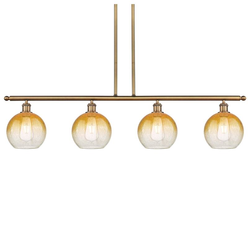 Innovations Lighting 516-4I-11-48 Brookhaven Globe Linear Brookhaven - Brushed Brass / Amber