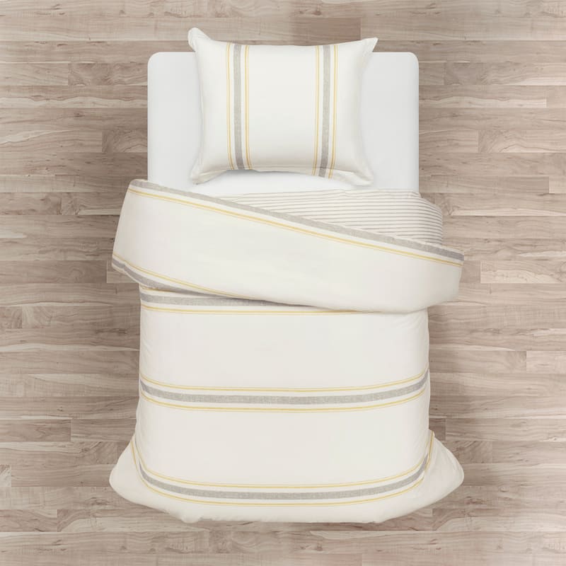 Lush Decor Farmhouse Stripe 3 Piece Duvet Cover Set