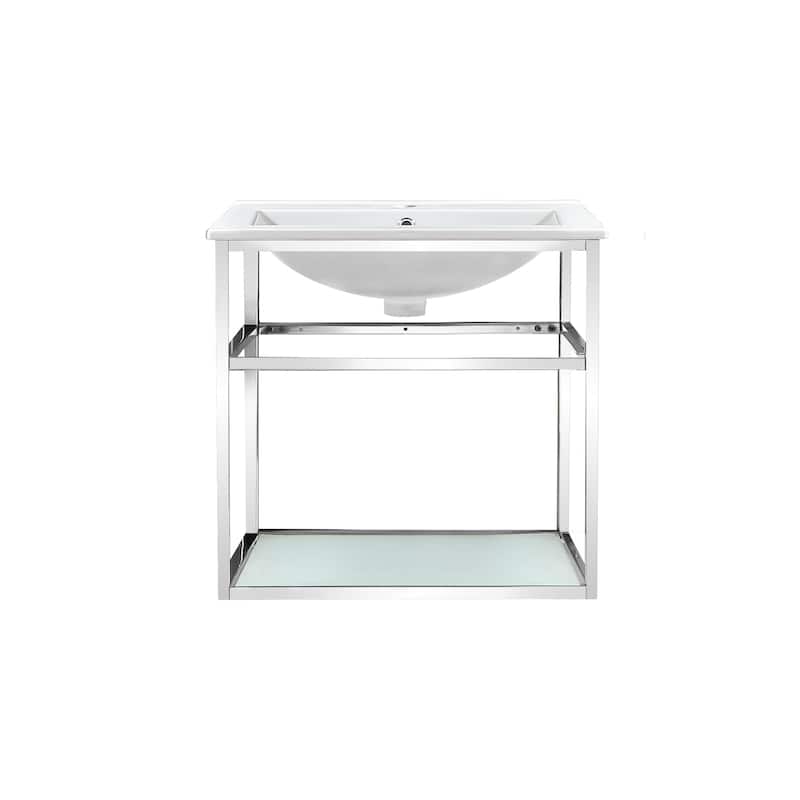 Swiss Madison Pierre 24" Single, Metal Frame, Open Shelf, Bathroom Vanity