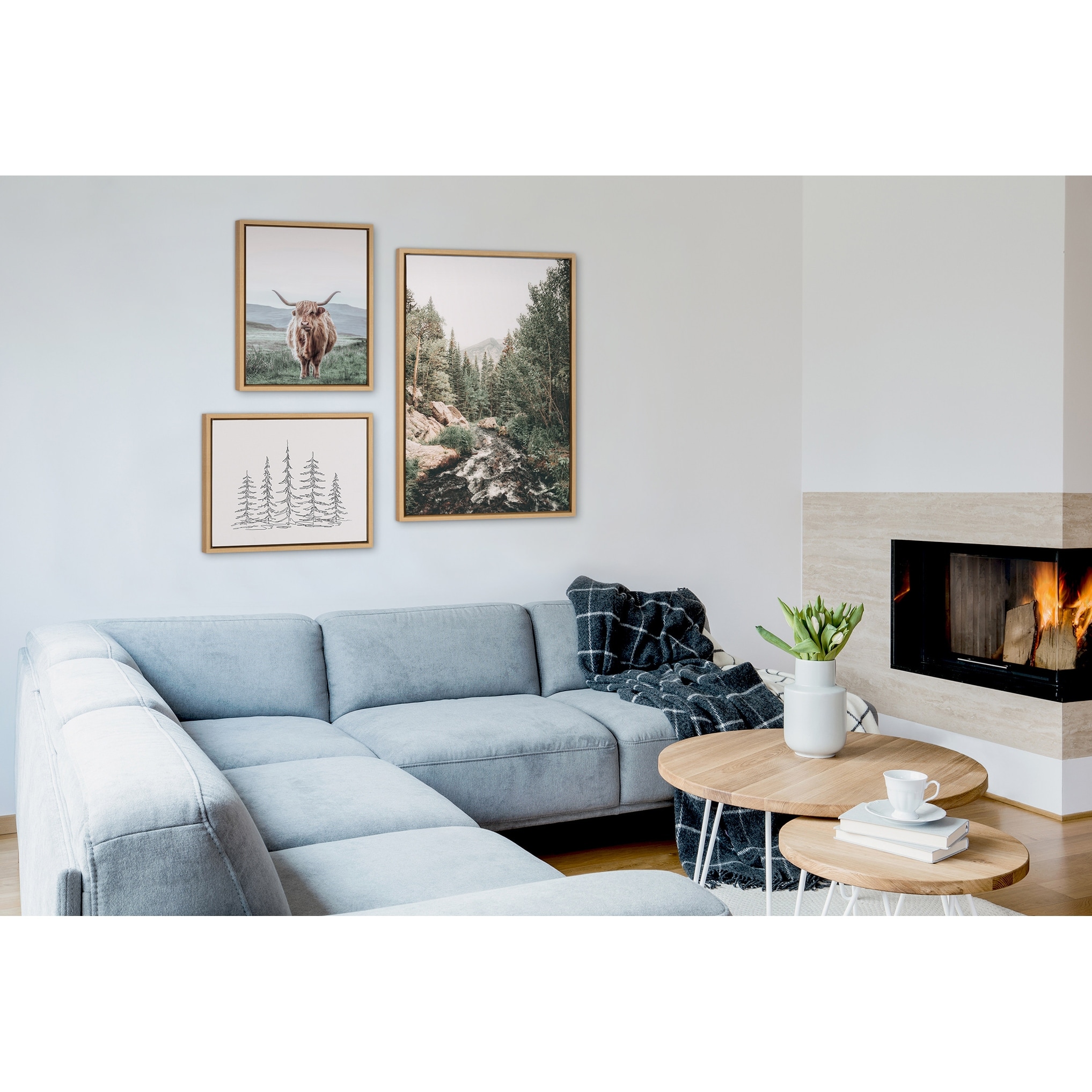 Kate and Laurel Sylvie Landscape Framed Canvas Set by Various Artists