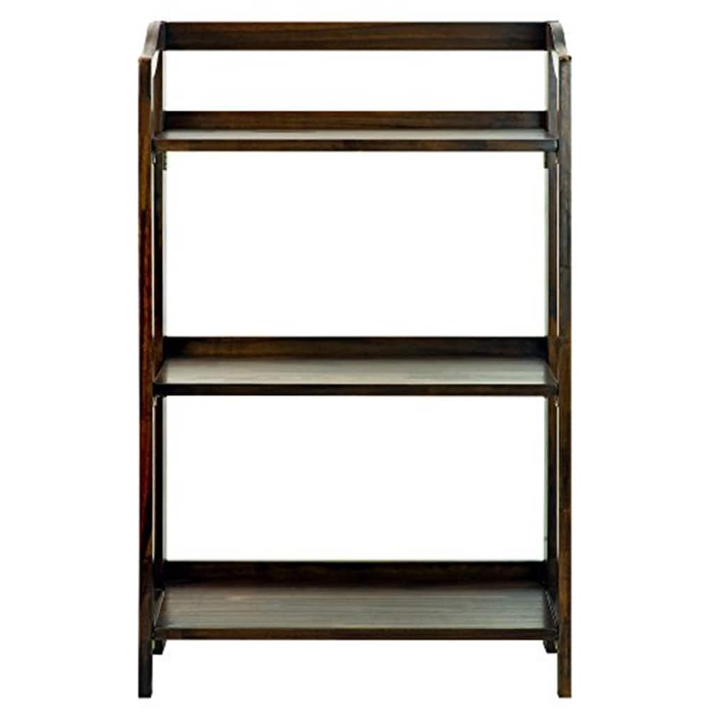 Folding Wooden Bookcase with 3 Open Shelves for Easy Storage, Portability, and Home Organization - 23