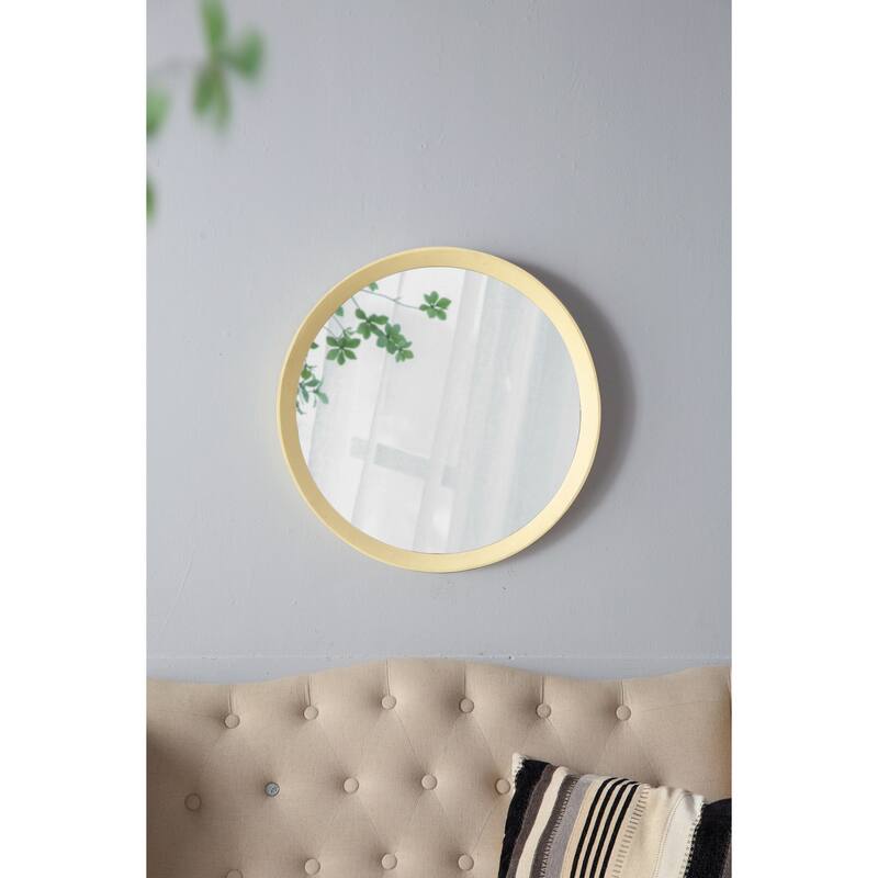 1.5" Transitional Decor Style Mango Wood Wall Mirror Wall Decor