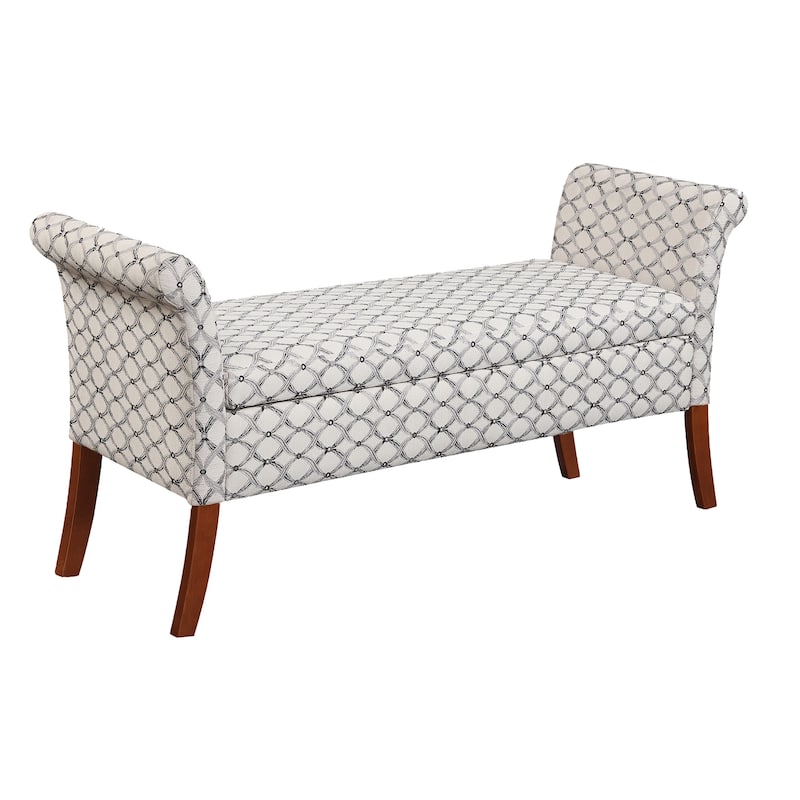 Convenience Concepts Designs4Comfort Garbo Entryway Storage Bench - Ribbon Pattern Fabric