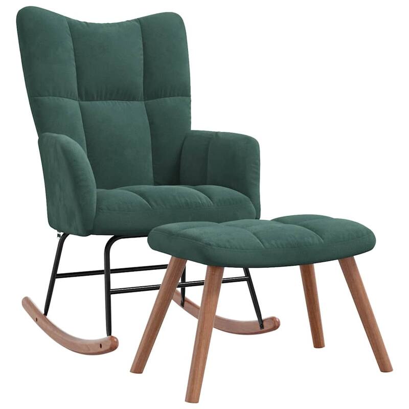 vidaXL Rocking Chair Accent Side Chair Padded Seat for Living Room Velvet