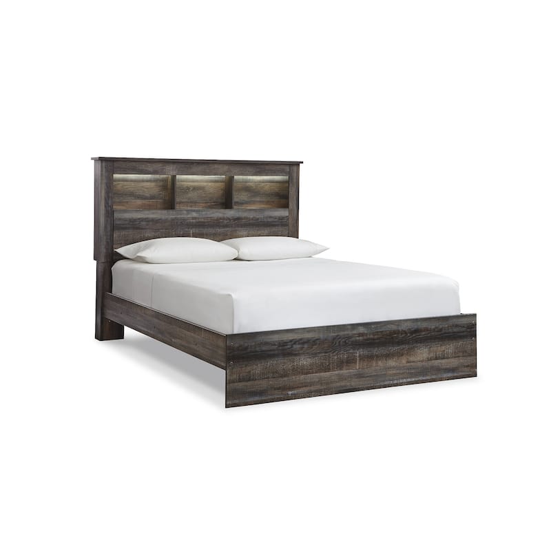 Drystan Rustic Brown Bookcase Bed