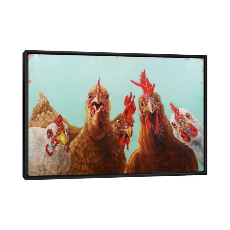 iCanvas "Chicken For Dinner" by Lucia Heffernan Framed Canvas Print - Black - 26x40
