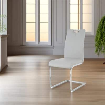 Modern Dining Chairs with Faux Leather Padded Seat Set of 4