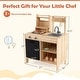 preview thumbnail 5 of 4, Kids Kitchen Playset Wooden Kids BBQ Grill Playset w/Blackboard