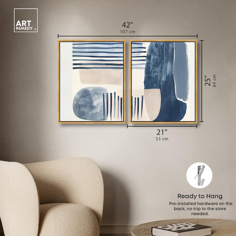 Fluid Inertia II Canvas Set of 2 by Art Remedy
