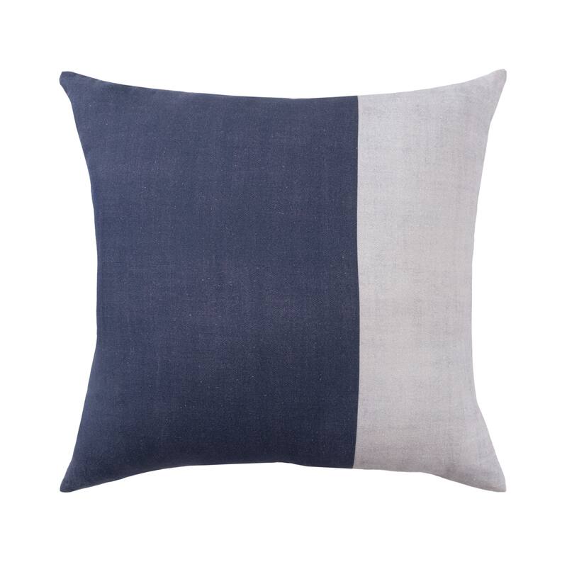 Sevita Patchwork Contemporary Printed Hand-Woven Indoor Throw Pillow - 20" x 20" - Indigo