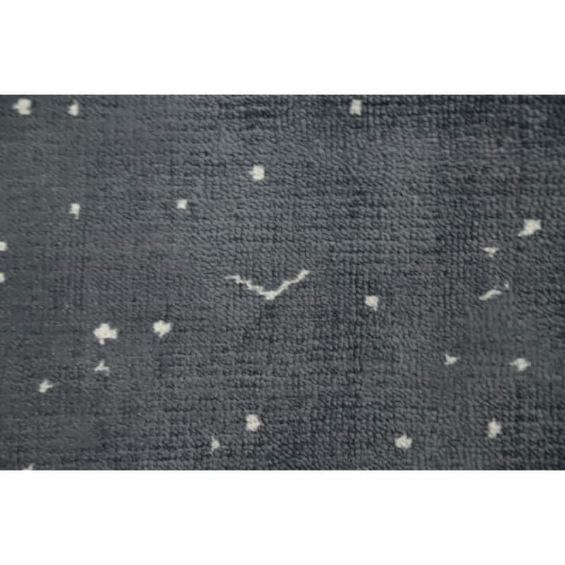 Hand Knotted Oriental Viscose Silk Carpet Modern Pictorial Greys & Charcoal Abstract Area Rug - 7' 8'' X 5' 6''