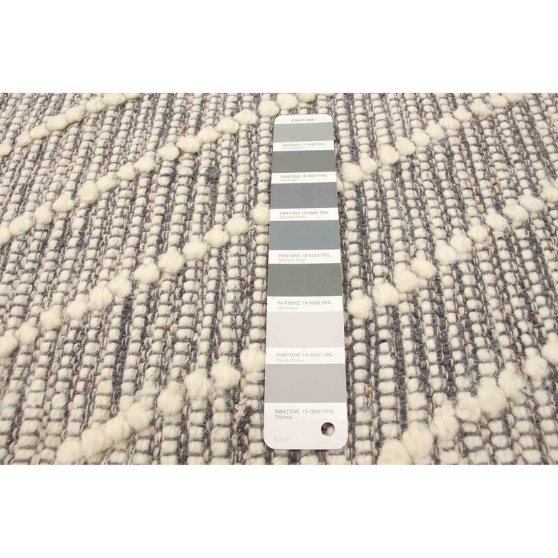 ECARPETGALLERY Braid weave Sienna Grey Wool Rug - 5'2 x 7'10