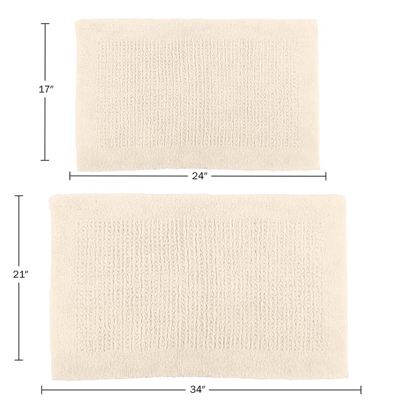 Lavish Home 2-Piece 2500GSM Cotton Bath Mat Set