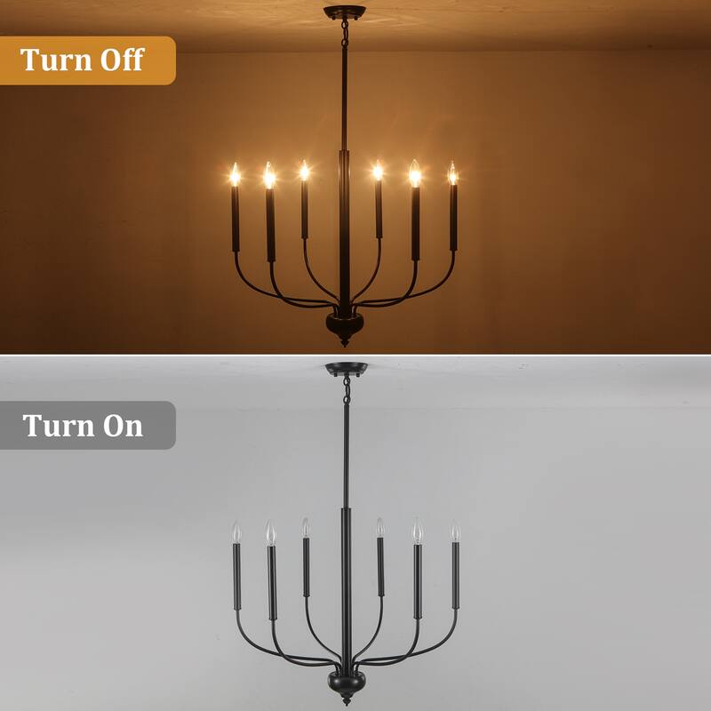 Simple and elegant 6 light metal frame pendant light bulb not includedSuitable for many different spaces