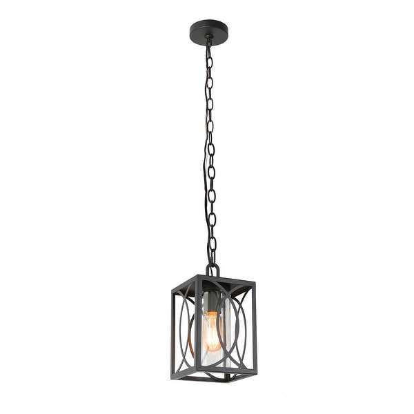 Farmhouse 1 light Black Mini Lantern Pendant Lights Geometric Dimmable Dining Room Lighting On Sale Bed Bath Beyond 35766268