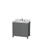 Option Dark Gray, White Carrara Marble Top, Chrome Trim