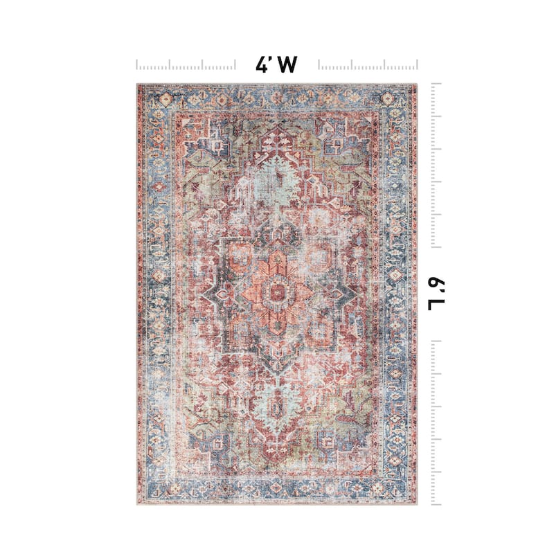 World Rug Gallery Traditional Distressed Washable Area Rug