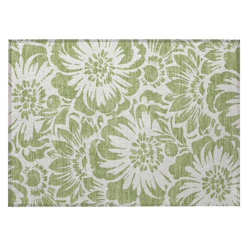 Cafi Botanic Elegance Weather Resistant Timeless Fusion Outdoor Rug