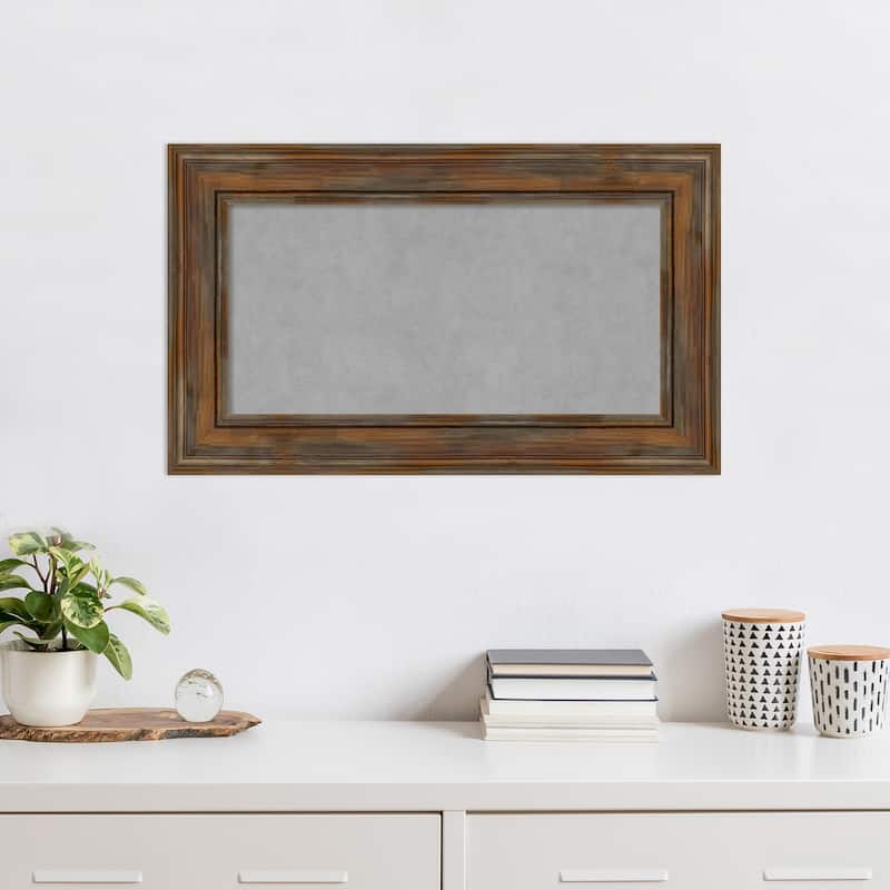 Amanti Art Alexandria Rustic Brown Framed Magnetic Board