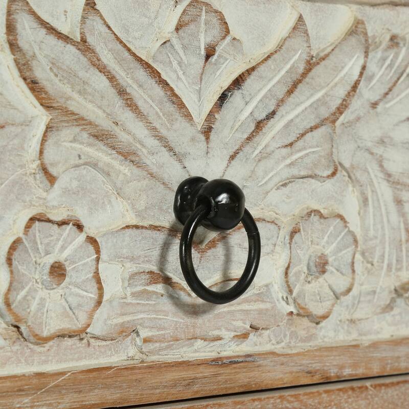 Acacia Wood 3 Drawer Dresser, 40 Inches Wide Storage Cabinet