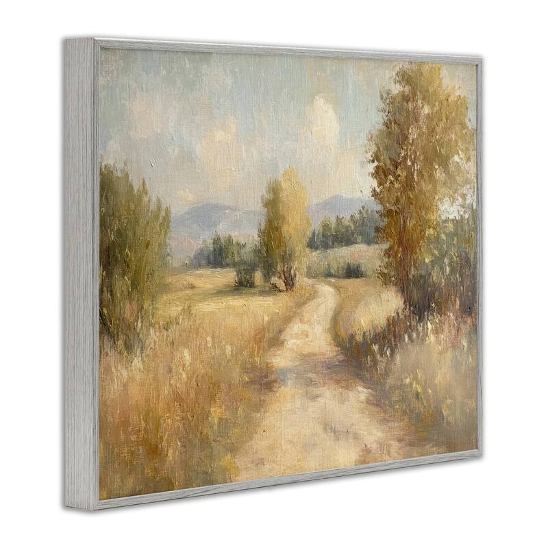 Stupell Gravel Road Landscape Framed Giclee Art Design By Petal Prints Design