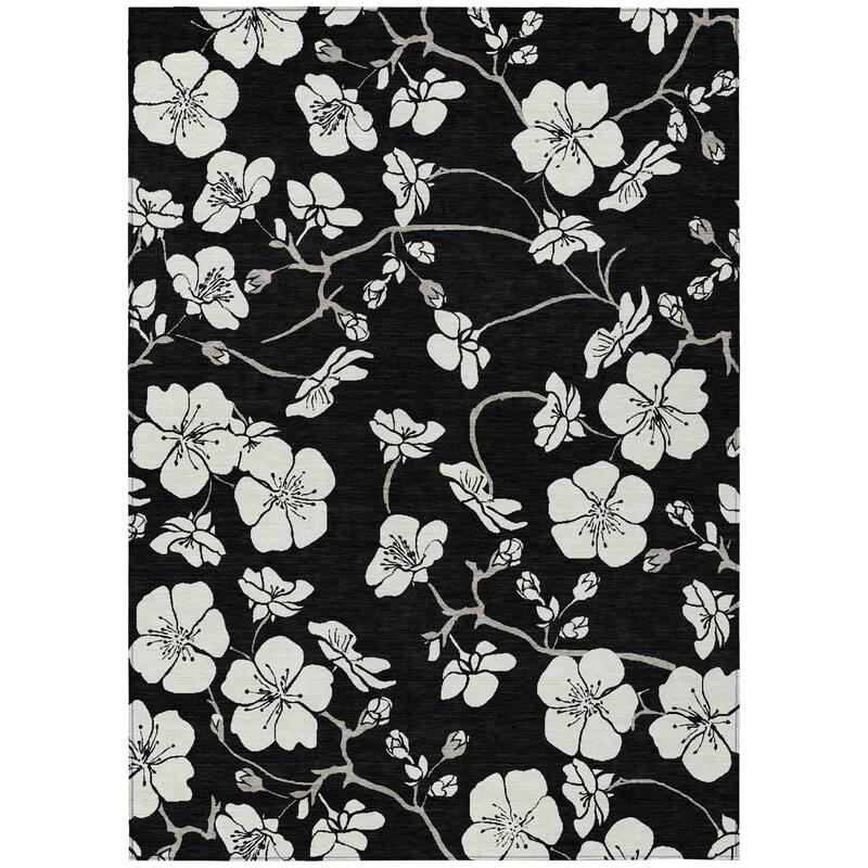 HomeRoots Floral Transitional Rectangle Outdoor Rug