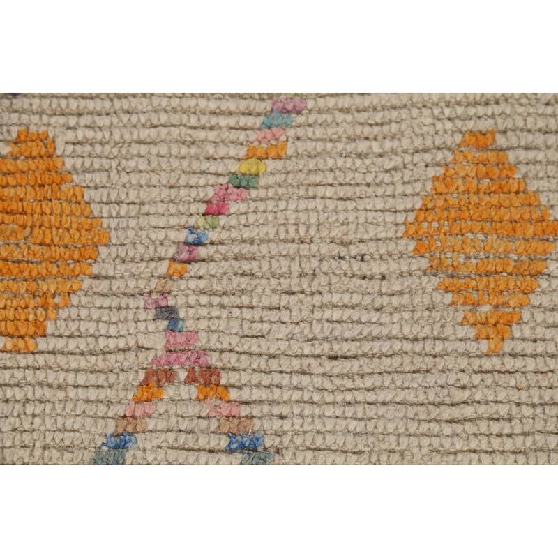 Geometric Striped Moroccan Area Rug Handmade Wool Carpet - 5'9"x 9'8"