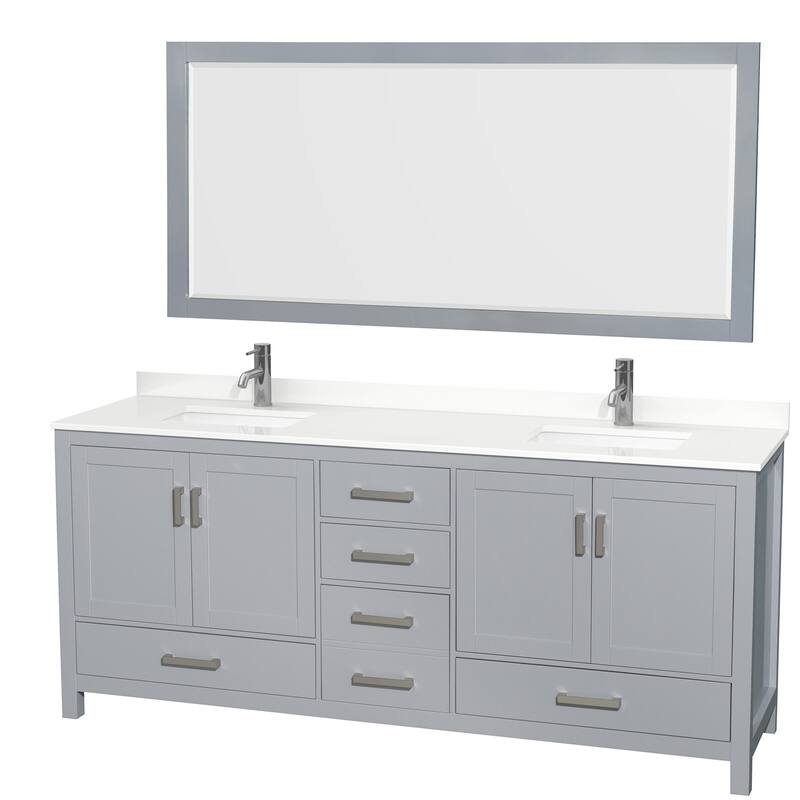 Wyndham Collection WCS141480D-QTZ-UNSM70 Sheffield 80" Free Standing