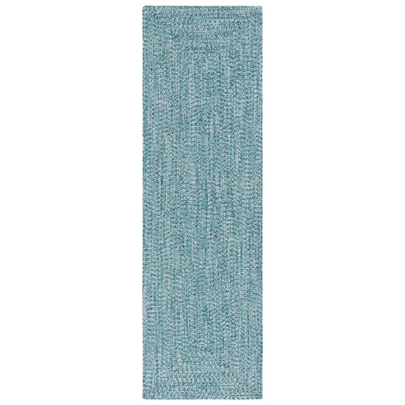 SAFAVIEH Handmade Braided Sakineh Casual Rug - Teal/Green - 2'3" x 8'