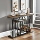preview thumbnail 2 of 15, Console Table Industrial 4-Tier Entryway Table Narrow Wood Accent Tables with Storage Shelves for Living Room, Hallway, Foyer