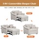 preview thumbnail 4 of 25, Chenille Accent Chair Convertible Sleeper Chair Adjustable Backrest Sofa Chair, 3 in 1 Chaise Lounges Chair Turns Into Chair Bed