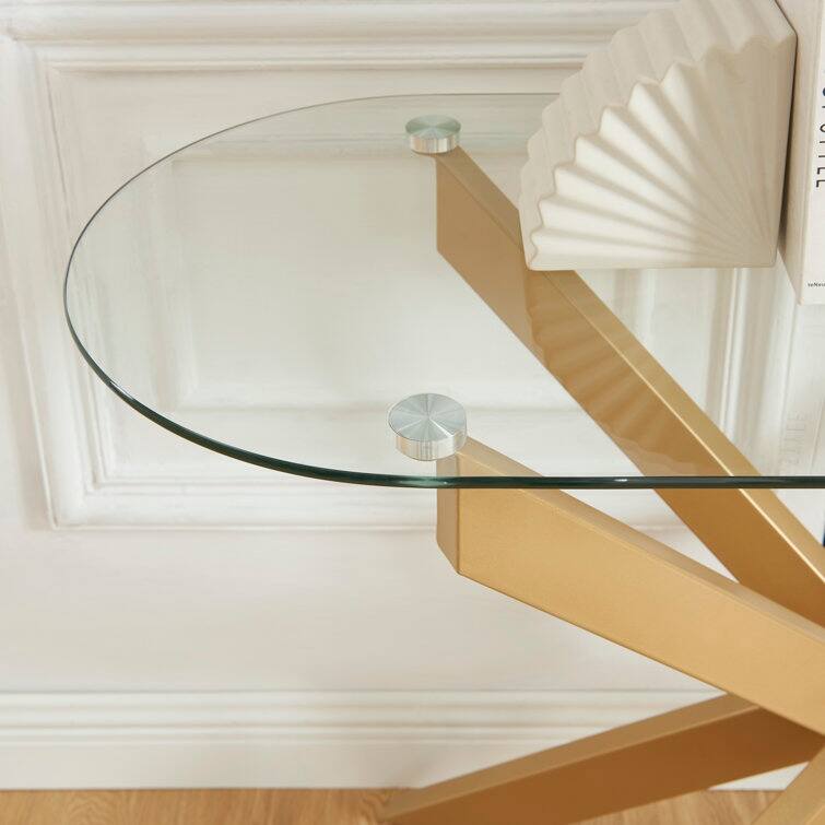 45.3'' Glass Top Console Table