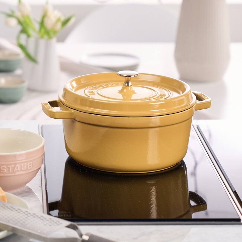 STAUB Cast Iron 4-qt Round Cocotte