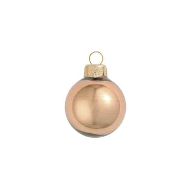 40ct Chocolate Brown Shiny Finish Glass Christmas Ball Ornaments 1.5" (40mm)