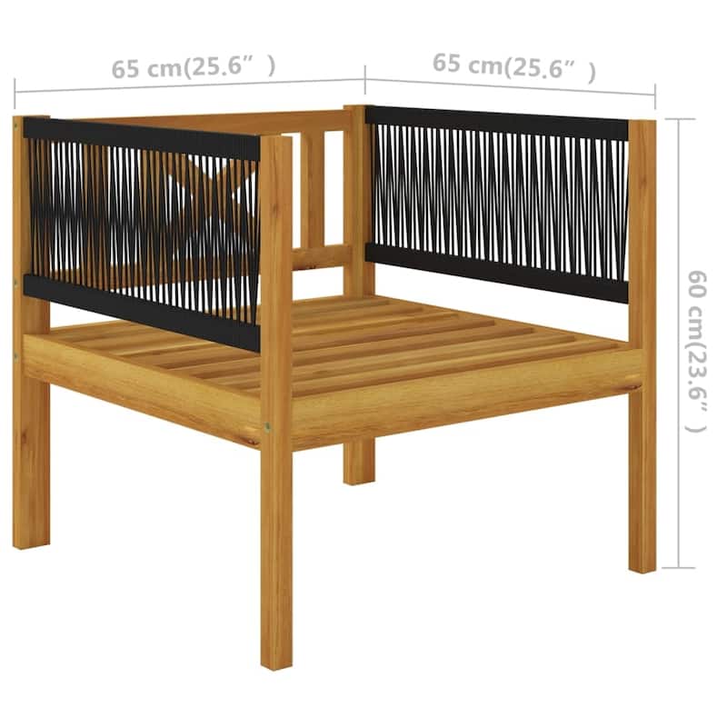 vidaXL Patio Lounge Set Outdoor Sectional Sofa with Cushions Solid Acacia Wood