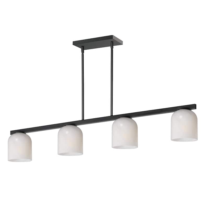 Maxim 21236 Scoop 4 Light 46" Wide Linear Pendant - Black / Clear