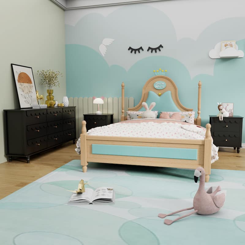 Princess Storage Set 9-Drawer Lace Dresser with Nightstand