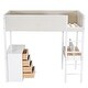 preview thumbnail 30 of 58, Modern Twin Size Loft Bed With Storage Shelf,Drawers and Convertible Desk,Soft Padding