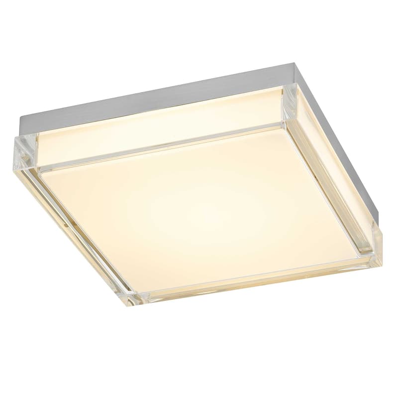 11 Inch Square Flush Mount Integrated LED Light Dimmable 3 Color Temperatures Acrylic Diffuser