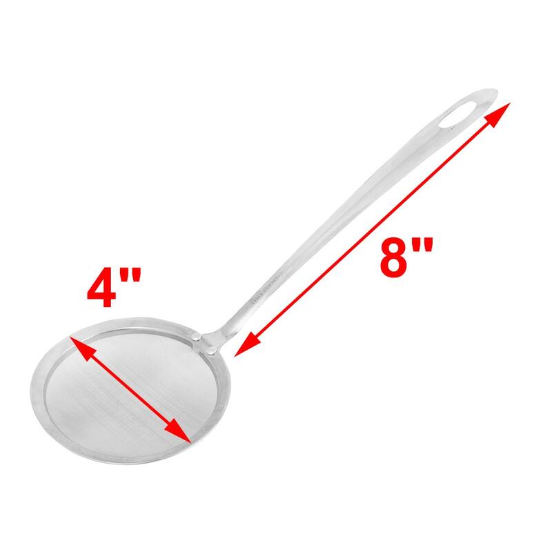 Kitchen Stainless Steel Mesh Hanging Oil Filter Net Strainer Scoop Spoon